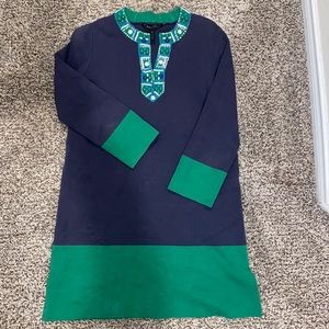 BCBG Two Two neck beaded silk blend dress size m